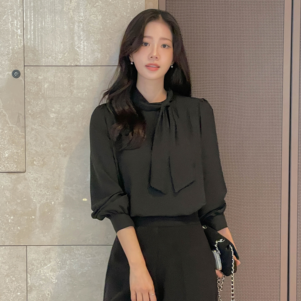 ELLE モダン スカーフネック ブラウス