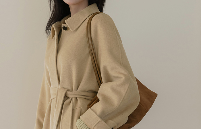 カシミア&ウール アンゴラ ハンドメード ロングコート(+ベルト)