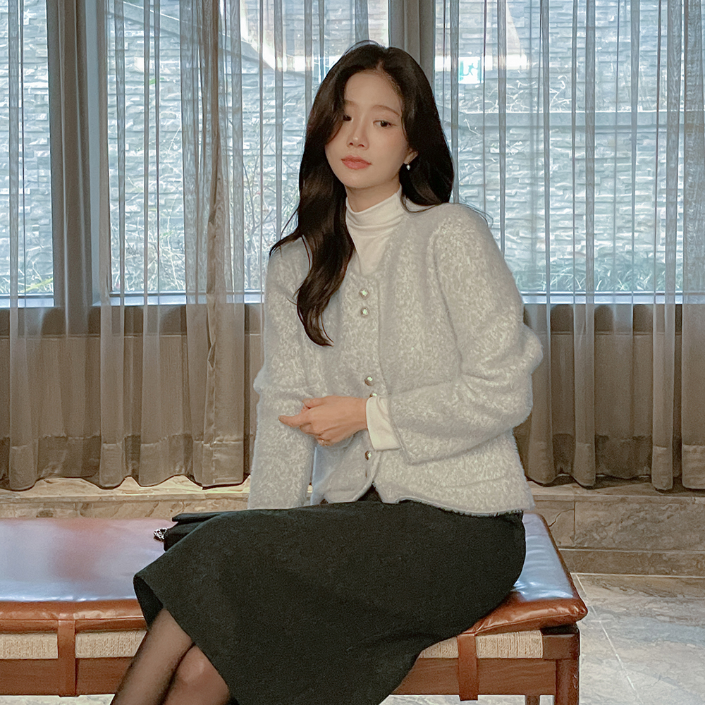 スノー ラウンドネック ODE カーディガン