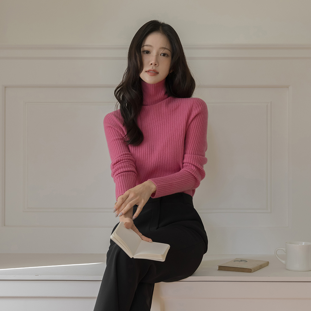 ウール100% ハイネック Whole Garment コール天 ニット