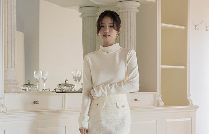 シースルー レイヤード 分厚い 起毛 とっくりえり ティーシャツ