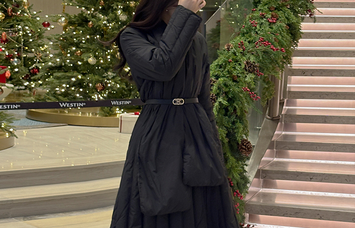 ダックダウン100% ラップ ストリング ロングなダウンコート(+マフラー)