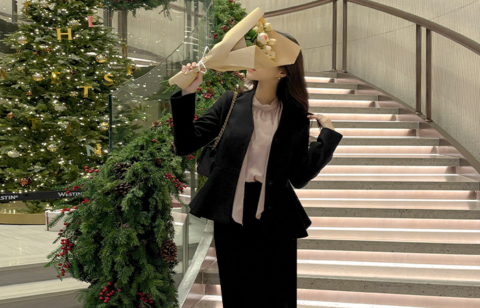 ノーカラー 毛織 ペプラム Set-up ジャケット(+ベルト)