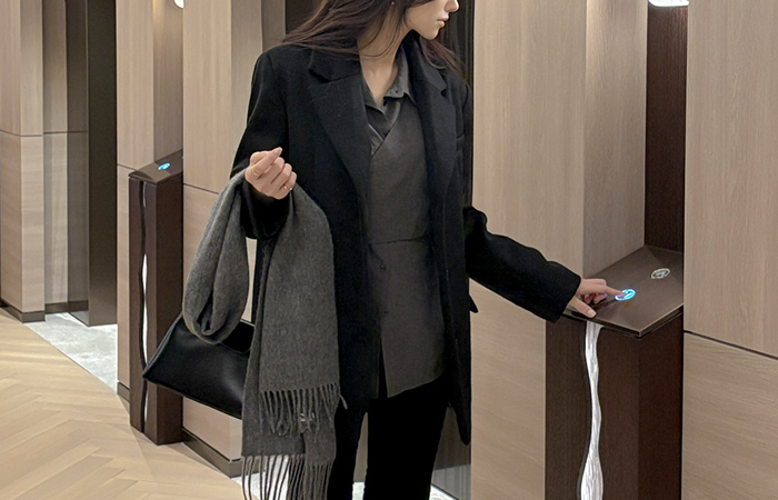 クラシック モダン ウール 커버핏 キルティング ジャケット