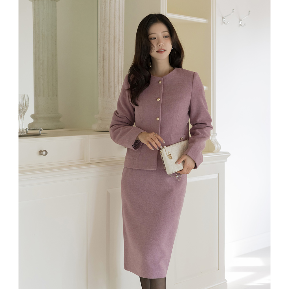 牡丹 ラウンドネック 起毛 Set-up ジャケット