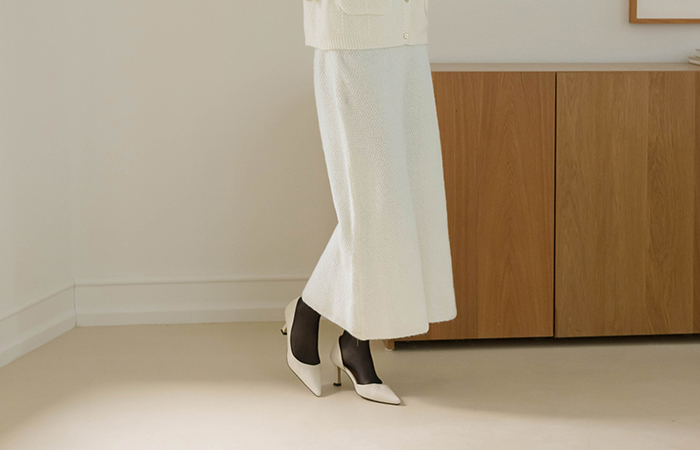 ウール ニット カーディガン&スカート SET