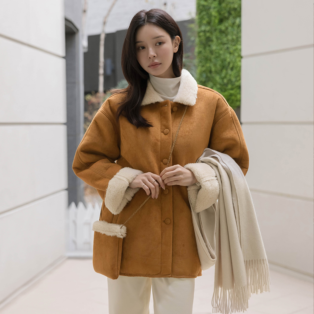 カラーネック ウール スエード ムスタング(+カバン)