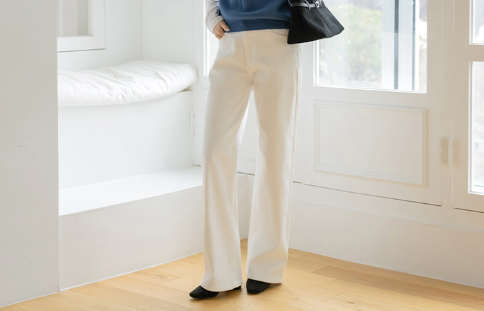 コットン 起毛 ストレート パンツ(2type)