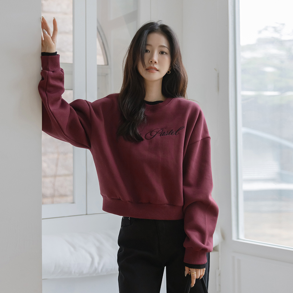 レタリング 分厚い 起毛 クロップド マンツーマン