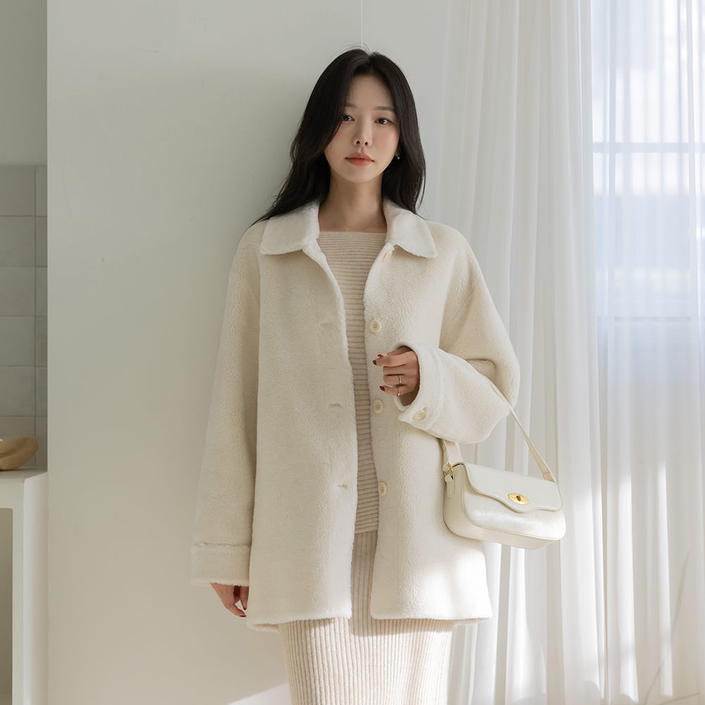 カラーネック ウール ウール ムスタング ジャケット