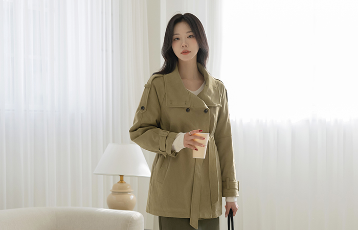 ファー 裏地 スエード トレンチ ジャケット(+ベルト)