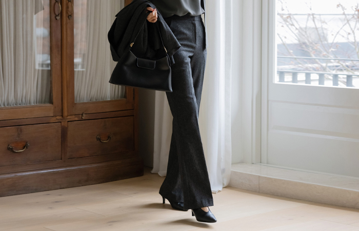 ヘリンボーン ブーツカット ウール Set-up スレックス