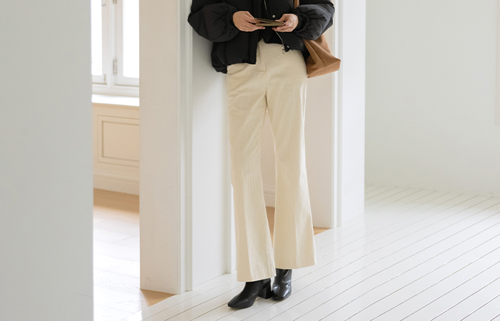 コーデュロイ ブーツカット パンツ