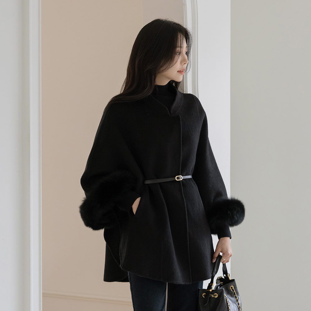 リアル フォックスパー ハンドメード ウール ケープ(+ベルト,マフラー)