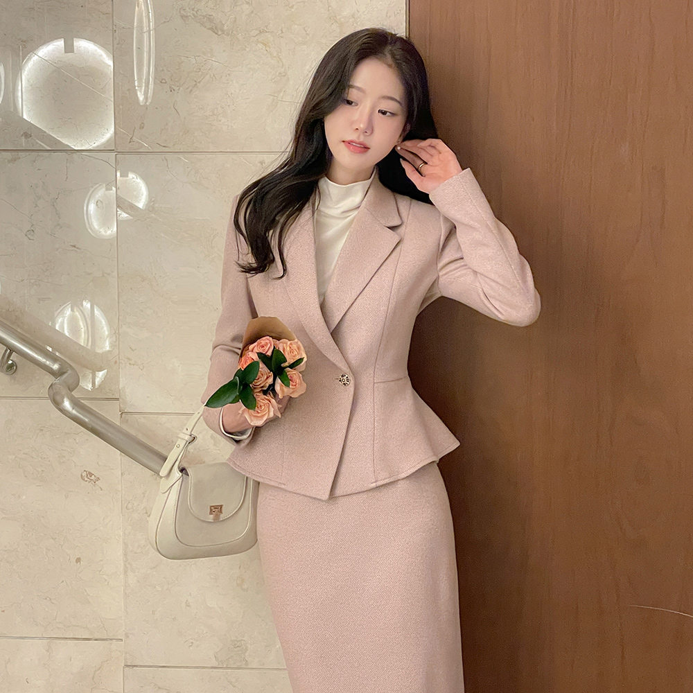 ペプラム ツイード Set-up ジャケット