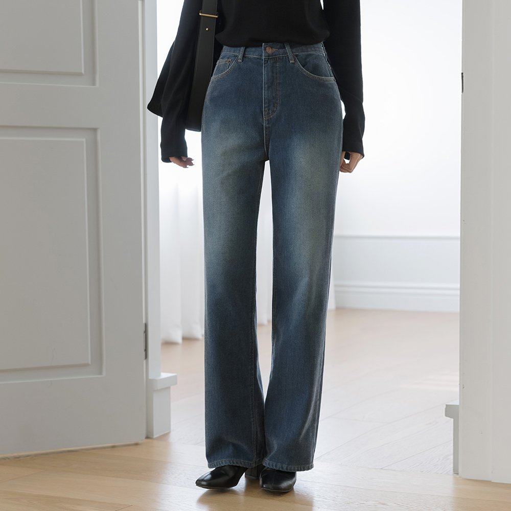 ベルベット ウォッシング ワイドフィット 起毛 デニム パンツ