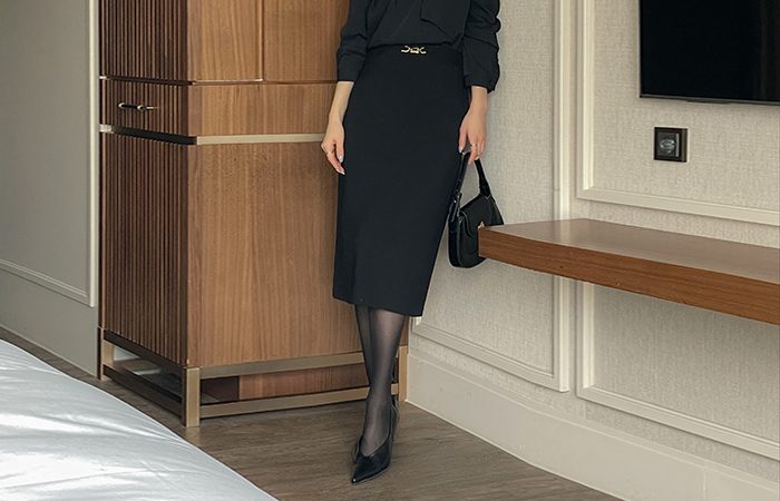 ゴールド チェーン 起毛 Hライン スカート