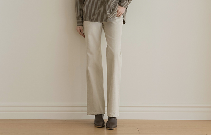コットン ストレート 起毛 パンツ