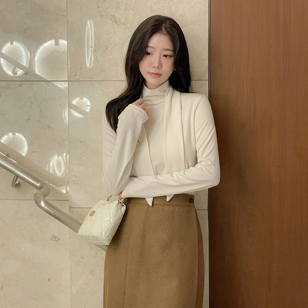 タイネック 起毛 裏地 弾力 ティーシャツ