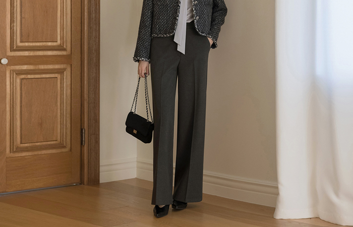 ヘリンボーン ワイドフィット 毛織 スレックス