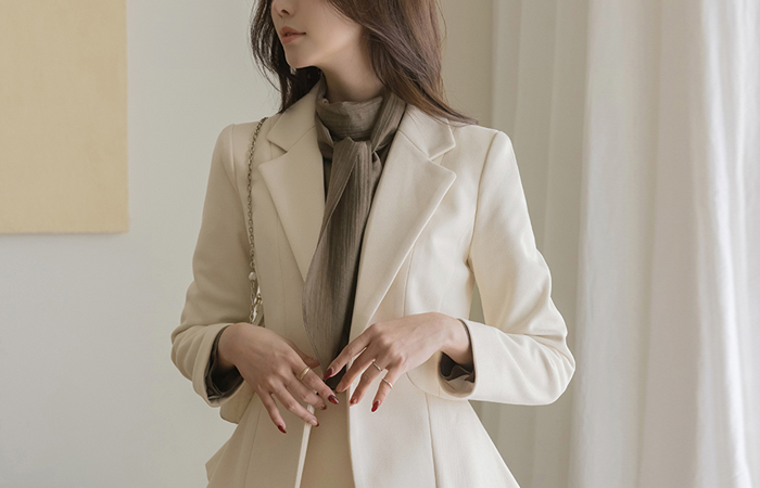 スリム ライン Set-up ペプラム ジャケット(Winter)