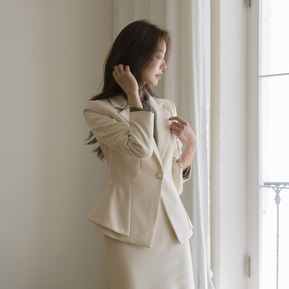 スリム ライン Set-up ペプラム ジャケット(Winter)