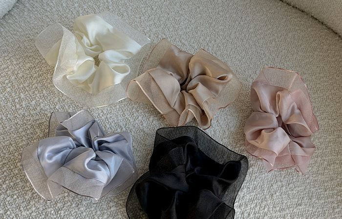 ロマンチック シフォン 配色 스크런치