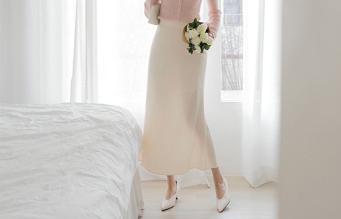 きらっと 後面バンド 내추럴핏 スカート