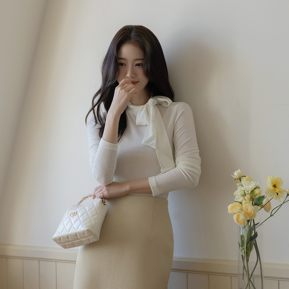 タイネック 細かく美しい ベーシック ティーシャツ