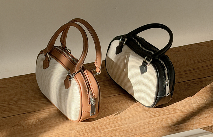 カンバス 配色 ミニ トートバッグ