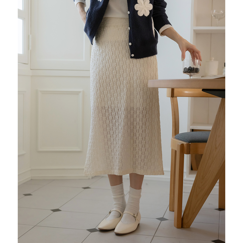 フローラルスリット 後面バンドスカート