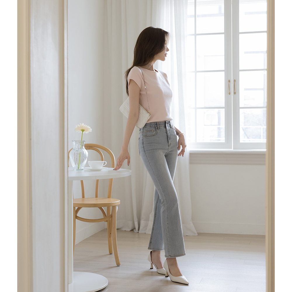 デーリー 隠れた バンディング ブーツカット デニム パンツ