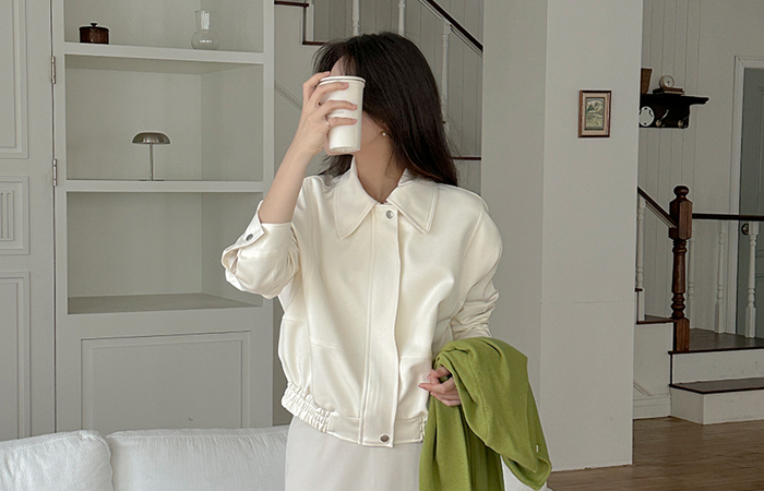 カラーネック ブルゾン ジャンパ