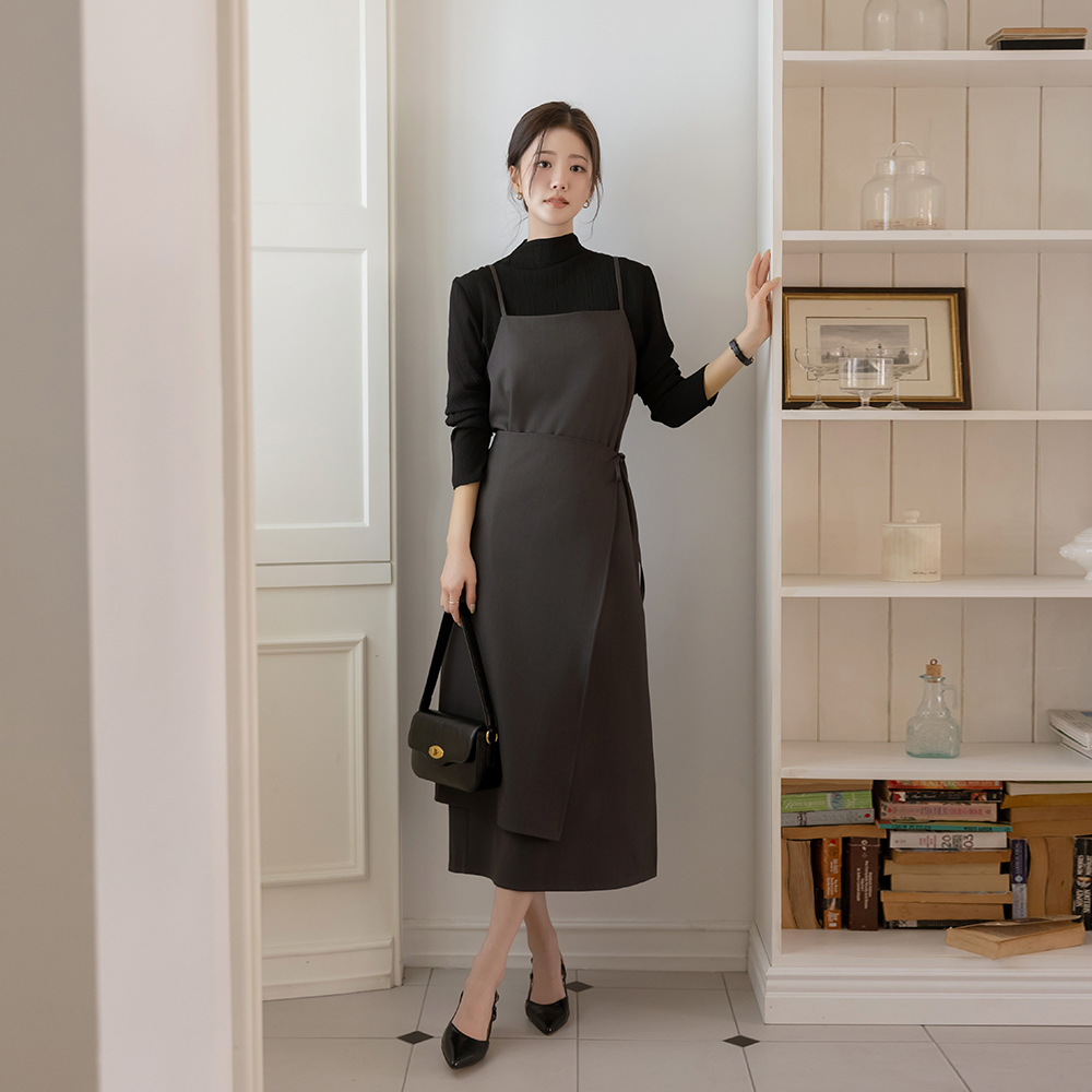 Hライン キャップそでなし ワンピース&ラップ スカート SET