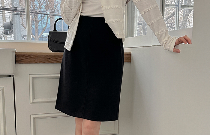 シンプル ポイント ミディ スカート