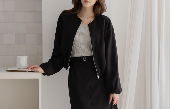 デーリー ラウンドネック ブルゾン ショット ジャンパ