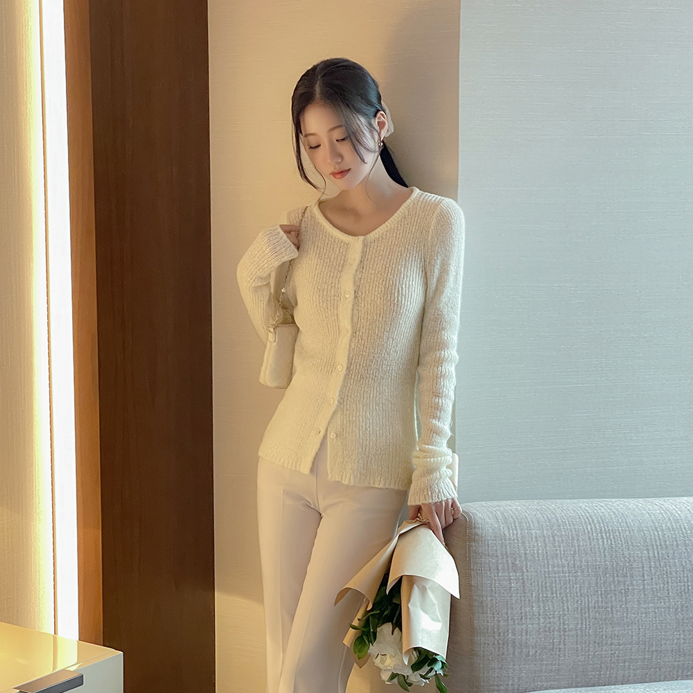 ほっそりした 春季 カラー ニット&ビュスチエ SET