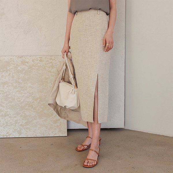 下に サマー リネン サイド 切開 ロングスカート