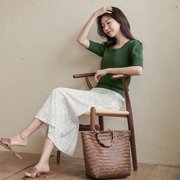 ラブリー パフ袖 ニット