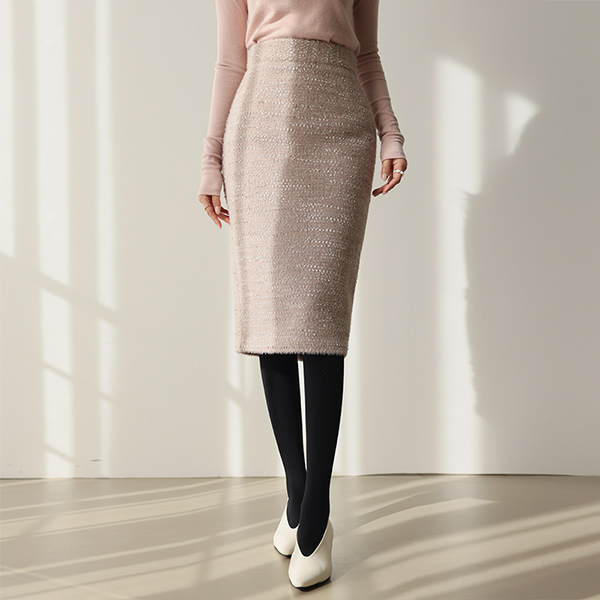 きらっと ミックス ファー Hライン ウインター スカート