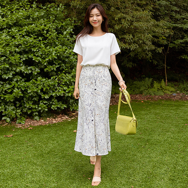 パタン ポイント マーメイド ソフト スリット スカート