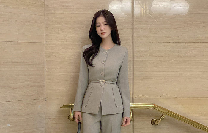 ラウンドネック 커버핏 Set-up ジャケット