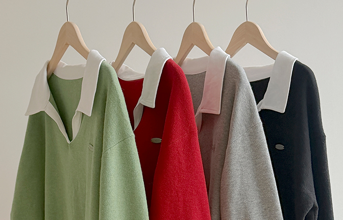 シャツ 레이어링 ペンダント ニット