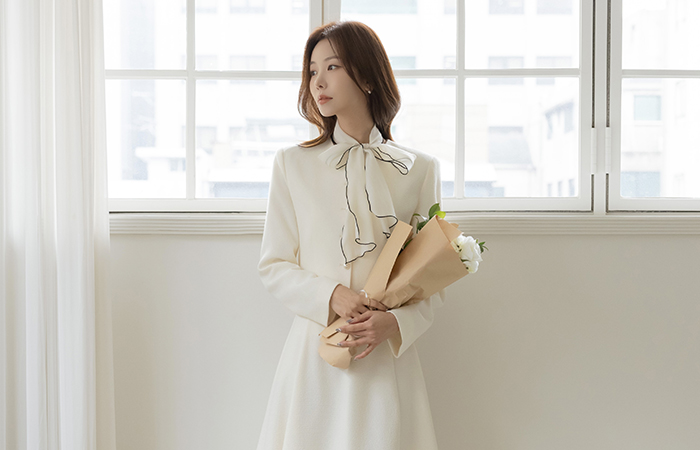 真珠 ツイード Set-up ジャケット(+スカーフ)