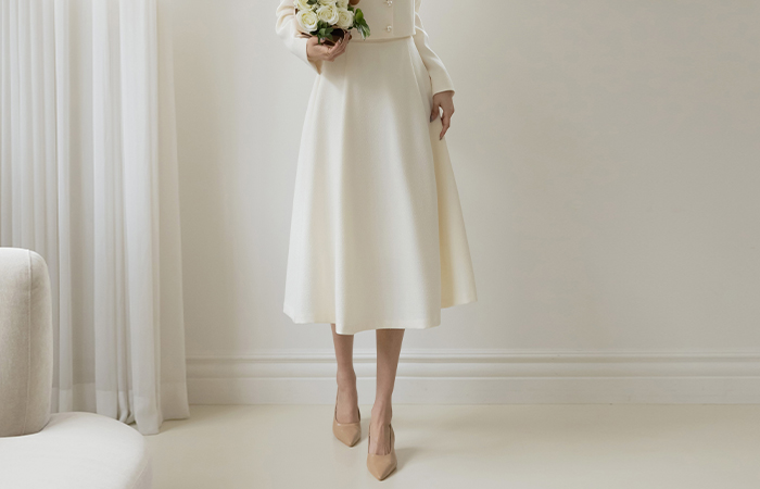 Aライン 後面バンド ツイード Set-up スカート