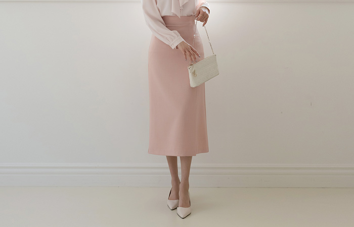 アンバランス スリット Hライン ロング スカート