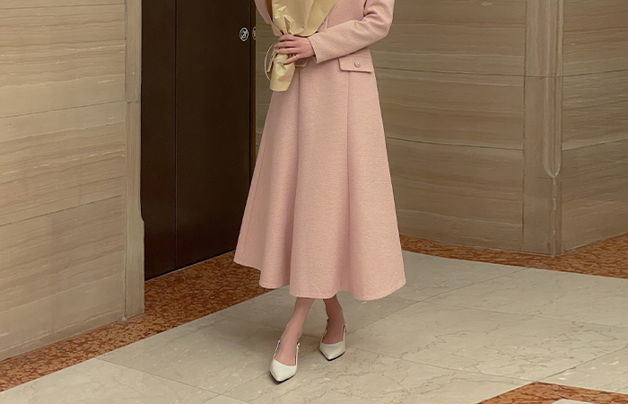 ルーシー 真珠 Aライン ツイード Set-up スカート