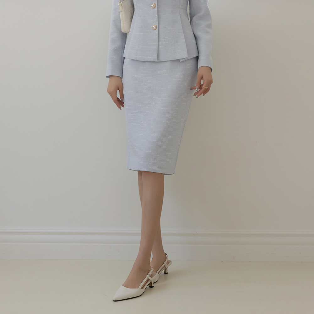 Rya Hライン ツイード 弾力 Set-up スカート