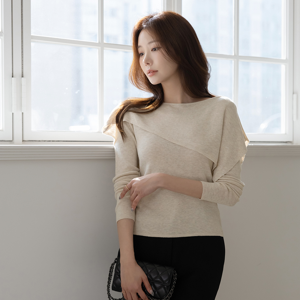 ベーシック ラウンドネック ニット&ケープ SET