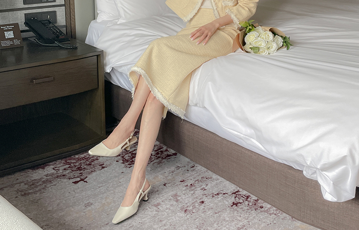 タッセル 配色 Hライン ツイード Set-up スカート